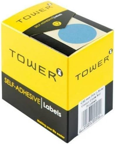 Tower C32 Self-Adhesive Colour Code 75 Labels, Light Blue