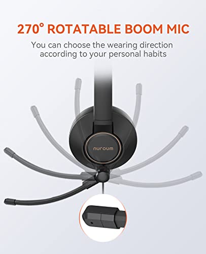 Nuroum Wired Headset, Dual-Ear (Stereo) Headphones With Noise Canceling Microphone, On Ear Computer Headset With In-Line Control, Usb/Type-C, Pc Headset For Home Office Online Class Skype Zoom #TOP3
