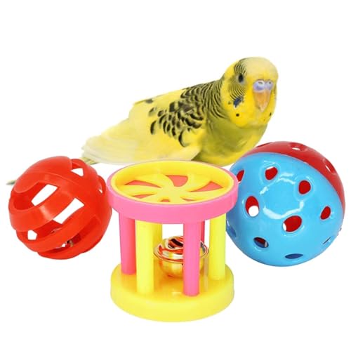 Perruche jouet, jouets pour oiseaux pour perroquets, balle de jouet pour oiseaux avec petits trous, jouets à mâcher pour perroquets pour l'éducation, accessoires pour oiseaux pour animaux de compagnie