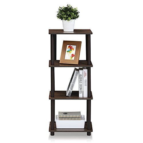 Furinno Turn-N-Tube Shelf, 3 Space, Walnut/Brown #TOP4