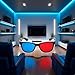 3Pcs Red and Blue 3D Glasses Universal TV Movie Dimensional Video Frame 3D Glasses DVD Game Glass 3D Style Glasses for 3D Movies Games, 3D Viewing Glasses, Televisions and Video