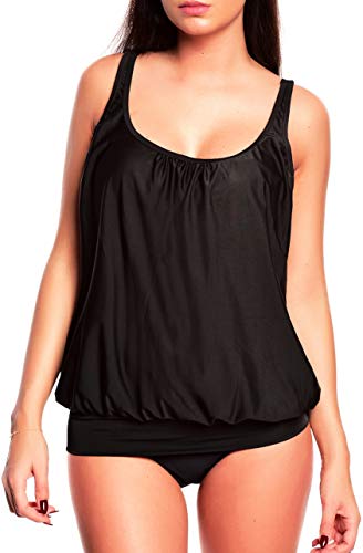 Raffinerade badkläder i stor storlek tankini stilar storlek 36-62 f5544, svart, 42 SE