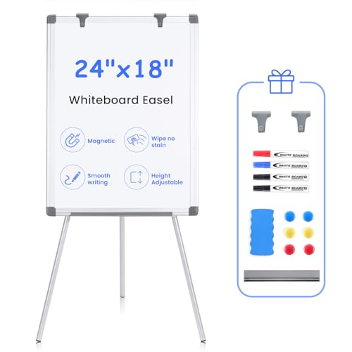 Image of MAKELLO Portable Whiteboard Stand 60x45cm, Lightweight Flip Chart Stands