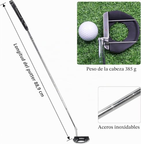 Miniatura 5 de Kofull Putter De Golf De Gran Tamaño Para Hombres Y Mujeres Con Función De Pelotas De Recolección, Mazo De Golf Para Diestros, Putter De Hoja De Golf, Putter De Inserción De Palo De Golf