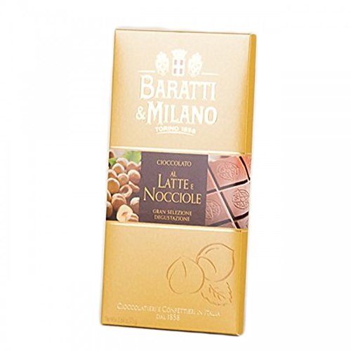 Baratti & Milano - TABLETA DE CHOCOLATE CON LECHE EXTRA FINA Y NOISETTES 75GR