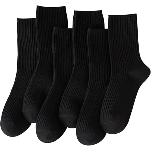 Solid color mid tube socks in multiple pairs, high elasticity and comfort, simple style for daily wear socks