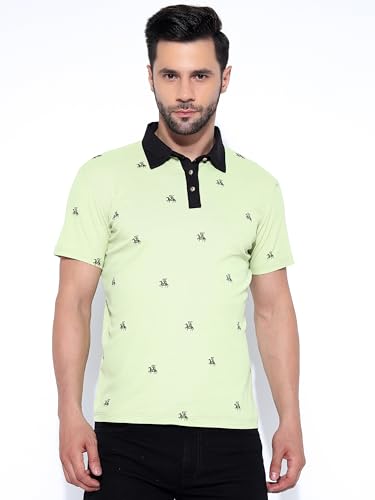 Image of Honky Tonky Men's Regular Fit Polo Neck Half Sleeve Printed Casual T-Shirt | Polo T-Shirt for Men