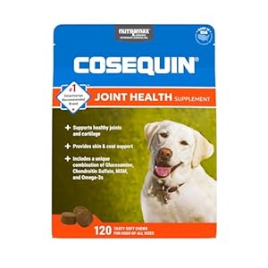 Cosequin Joint Health Supplement for Dogs – With Glucosamine, Chondroitin, MSM, and Omega-3’s, 120 Soft Chews
