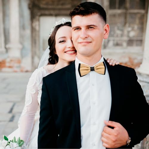 Image of LJBFNN Bow Ties for Men Pre Tied Mens Bow Tie, Adjustable Bowties Men Black and White Bow Tie for Wedding /Party /Casual