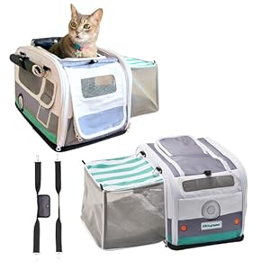 Kittyrama 2-in-1 Premium Cat Carrier & Hideaway – Veterinary Approved Calming Carrier for Anxious Cats, Soft-Sided, Expandable & Collapsible, Airline Approved, 43 x 28 x 28 cm, Easy to Clean