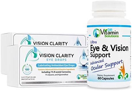 Vision Clarity Eye Drops DR Vitamin Solutions SuperKit Ultimate Eye Health Combo,, and Ultra Eye and Vision Support, Eye Supplements Containing Vitamin A, Lutein, Zinc, and Glutathione, Value Pack