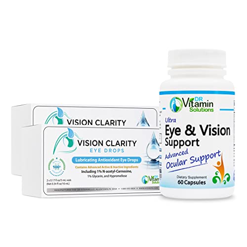 Vision Clarity Eye Drops Dr Vitamin Solutions Superkit Ultimate Eye Health Combo,, And Ultra Eye And Vision Support, Eye Supplements Containing Vitamin A, Lutein, Zinc, And Glutathione, Value Pack #TOP20