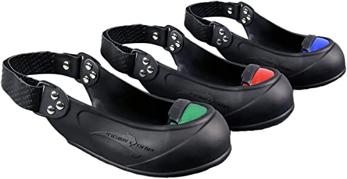 Tiger Grip Safety Overshoe With Steel Toecap - Black - Us 7.5-11 Women, Us 5.5-9.5 Men, Medium, Non Slip Overshoe For Occasional Use With Velcro Comfort Strap #TOP6