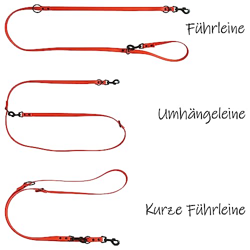 bio-leine verstellbare Biothane Hundeleine für mittlere und große Hunde bis 35kg - 12mm 16mm 19mm I Führleine verstellbar bis 5m lang - Leine Übungsleine
