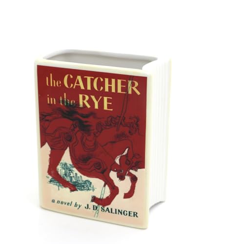 Lenny Mud Catcher in the Rye book vase, decoupaged pencil holder, ceramic book shaped, classic novel