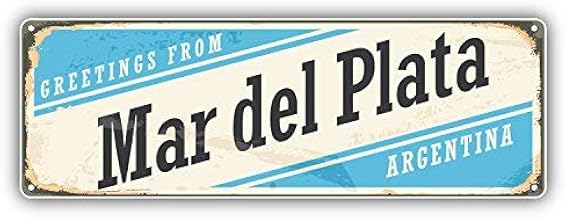 DG Graphics Mar Del Plata Retro Travel Tin Sign Art Decor 6'' x 2'' Vinyl Decal Sticker Wall Window Any Smooth Surface
