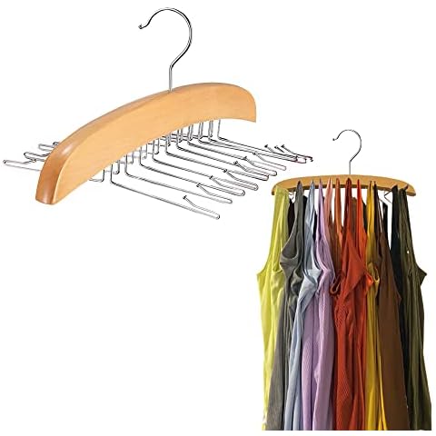 Bra Hangers for Closet Organizer,24 Large Capacity Tank Top Hangers Space Saving,360° Rotating Foldable Metal Hooks,Bra Hanger ForBras, Camisole, Bathing SuitsTie Rack Holder Cover