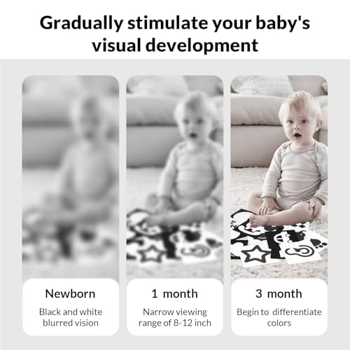 20 unidades cartões bebé estimulação visual, 40 páginas cartões pretos e brancos para bebés Flashcards cartão visual de alto contraste para 0-3 meses recém-jogo educativo aprender cores