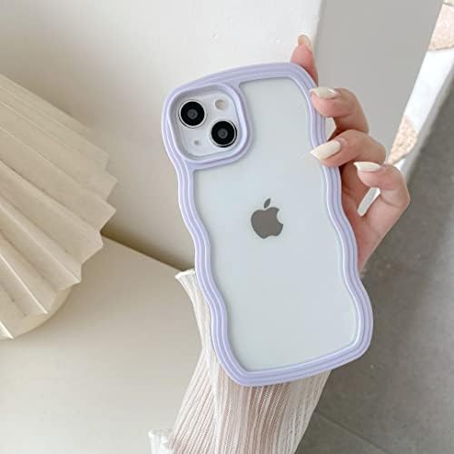QLTYPRI Compatible with iPhone 11 Case, Cute Curly Wave Frame Clear Case for Girls Women, Transparent Soft Silicone TPU Bumper Shockproof Protective Phone Cover for iPhone 11 - White