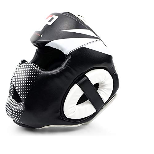 Essential Professional Boxing MMA Kickboxing Head Gear (White, S M)