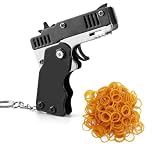 Mini Metal Burst Collapsible Rubber Band Gun With 60pcs Soft Elastic Bands - Portable Shooting Game for Teens Adults Indoor Outdoor Interactive Games