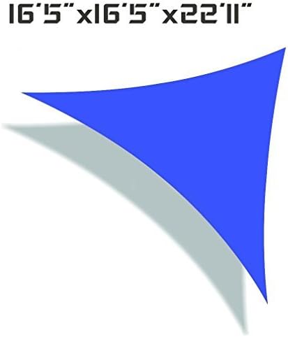 UNICOOL 16'5" X 16'5" X 22'11" Right Triangle Sun Shade Sail UV Block for Outdoor Garden Patio Sunscreen Awning Canopy Blue