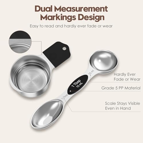 Image of Magnetic Measuring Cups and Spoons Set - 304 Stainless Steel
