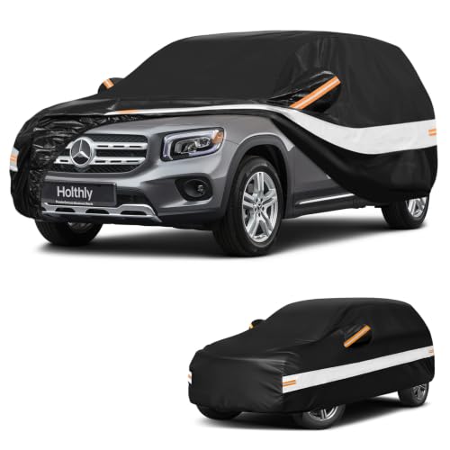 Image of 10 Layers SUV Car Cover Custom Fit for Mercedes-Benz GLB, GLB250, GLB35 (2019-2026), Waterproof All Weather for Automobiles, Outdoor Full Cover Sun Rain Dust UV Protection with Cotton. Black