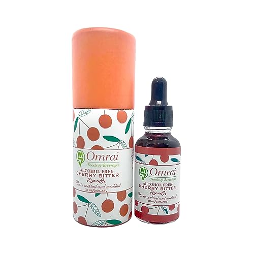 Image of Omrai Foods Cherry Bitter for Cocktails & Mocktails, 30ml Non-Alcoholic Botanical Bitters | Natural Spice Flavor Enhancer Ideal for Old Fashioned, Negroni, Manhattan, Martini & Gin Tonic