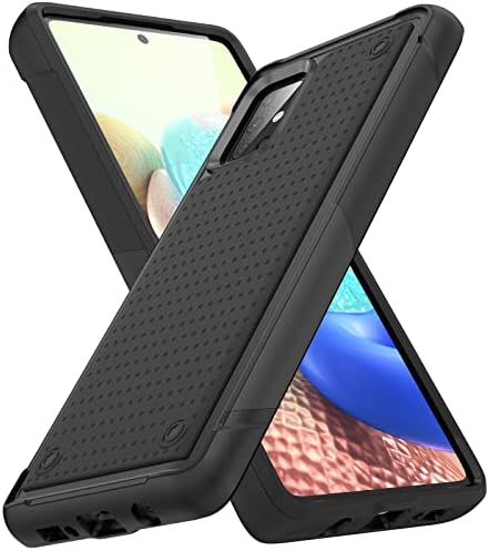 Designed for Samsung Galaxy A71 5G Case 2 in 1 Gift Militay Grade Drop Protective Rugged Heavy Duty Cover Shockproof Case for Galaxy A71 5G Phone Case for Women Men boy Girl (Black+Black)