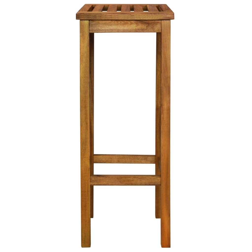 vidaXL 2X Acacia Taburete Alto Bar Cuadrado Madera Sillas Barra Altas Cocina