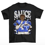 RatTrapTees Sauce Gardner Cartoon Style Indianapolis Football T-Shirt (US, Alpha, Medium, Regular, Regular, Black)