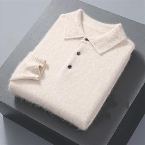 Classic Men’S Lapel Knit Pullover Sweater Long Sleeve Lightweight Jumper for Business Casual Pullover Sweater2