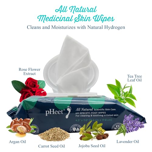 pHeet® Foot Wipes All-Natural Antifungal & Antibacterial Formula, Cleanses, Moisturizes, Prevents & Kills Athletes Foot, Toenail & Foot Fungus, Odor & Improves Dry, Cracked, Flaky & Diabetic Skin 72ct - Thumbnail 2