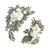 Zxpjkyu 2 Pièces Fleurs D'Arche de Mariage Artificielles Suspendues Arrangement Floral Soi...