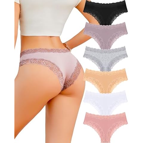 FINETOO Cotton Lace Hipster Panties for Women Cover