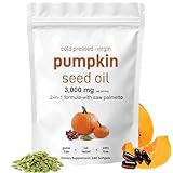 Organic Pumpkin Seed Oil Softgels – High Strength| Cold-Pressed Extract for Hair Growth, Skin Radiance & Daily Wellness | 180 Capsules | Non-GMO, Gluten & Additive-Free