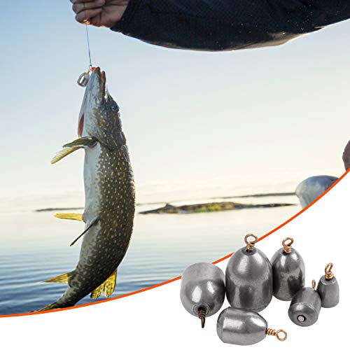 Fishing Weights Assortment, 20Pcs Iron Fish Sinkers Kit Bass Casting Sinker Weight With Tackle Box 5 Sizes #TOP5