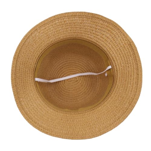 Image of VRITRAZ Kids Straw Hat for Baby Boys & Girls | Printed Summer Sun Hat, Woven Wide Brim Beach Cap, Lightweight Breathable Holiday Travel Picnic Outdoor Fancy Dress Fashion Hat for Children & Toddler