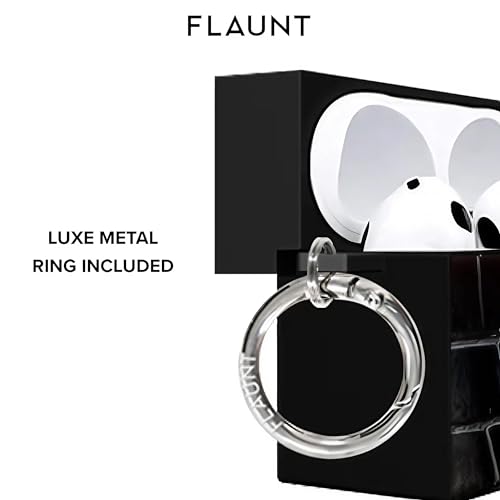 Flaunt Official Square Crocodile Faux Leather AirPods Pro Case w/Silver Ring - Compatible w/AirPods Pro 2nd/1st Generation - Wireless Charging - Lightweight & Shockproof - Black by FLAUNT - Image 6