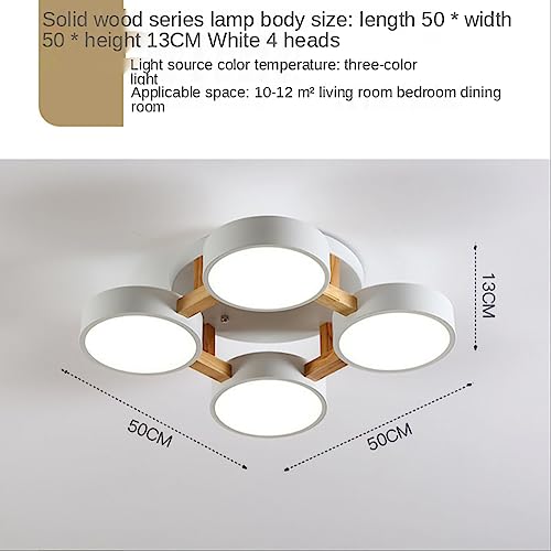 Plafonnier LED 50 cm en bois 44W dimmable blanc - 4