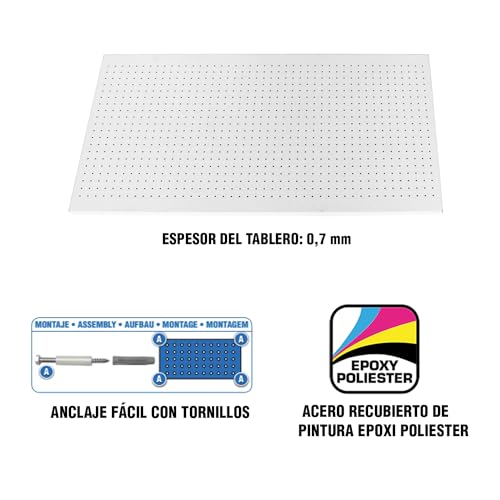 Miniatura 2 de Simon Rack Organizador Herramientas Pared, Incluye 8 Ganchos, 1200x600 Mm, Blanco - Simonwork