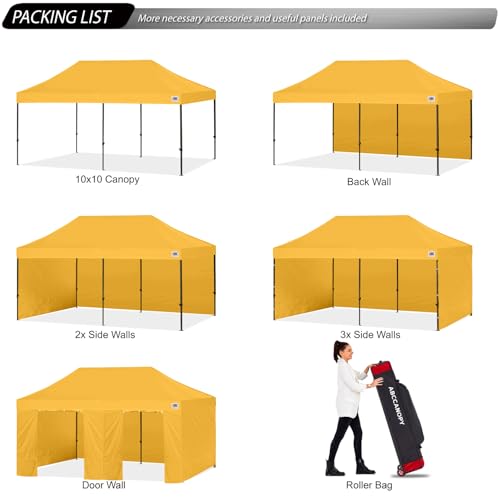 ABCCANOPY Heavy Duty Easy Pop up Canopy Tent with Sidewalls 10x20, Gold by ABCCANOPY - Image 4