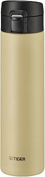 TIGER MKA-K060CK Water Bottle, 13.6 fl oz 600 ml, One-touch, Lightweight, Stainless Steel Bottle, Vacuum Insulated, Hot and Cold Retention, Beige