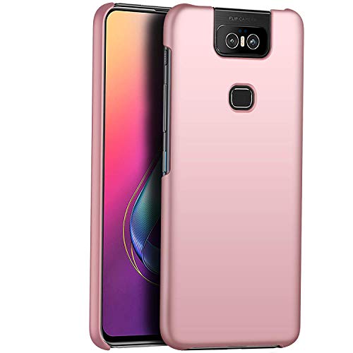 FanTings Case for Asus Zenfone 6 ZS630KL, [Ultra-Thin] [Anti-Drop] [Silk Feeling] Protective Phone Case PC Hard Cover for Asus Zenfone 6 ZS630KL-Rose Gold