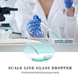 Cuentagotas de herramienta de guía de líquido: muy adecuado para recoger y dispensar líquido, la escala del vidrio cuentagotas le facilitará ver el contenido claramente, la escala está hecha de vidrio de borosilicato, grueso y duradero, se puede usar varias veces, cuentagotas La división es muy precisa, clara y profesional, y las marcas de calibración son fáciles de leer.
