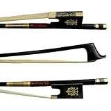 Arco Violino 4/4 Fibra Carbono Liso Profissional Premium Gold Talão Ébano