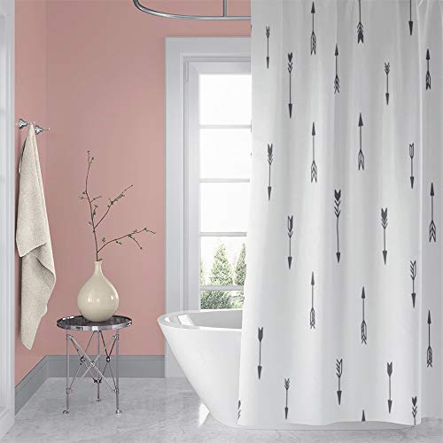 Oerju Grey Arrows Shower Curtain Casual Style Modern Concise Art Chic Tribal Style Home Bathroom Decor Bathtub White Shower Curtain Liner Set With Hooks 72X72Inch Fabric Polyester Hotel Quality #TOP2
