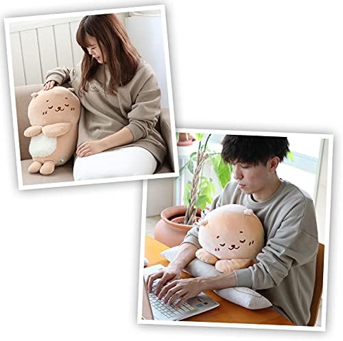 Amazon Co Jp しろたん パソコンクッション らっこいぬ柄 ぬいぐるみ アームレスト 2way マザーガーデン ホーム キッチン