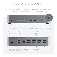 StarTech USB-C Vierfach 4K 60Hz Dock, MacBook Pro/Air M1-M4, 100W – Ansicht 3